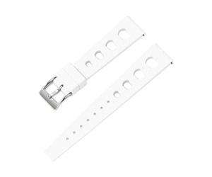 POYNMRE Tropical Fluororubber Strap Compatible With Omega Tudor Seiko Quick Release Watch Band 20mm 22mm FKM Smart(FKM-white silver,20mm)