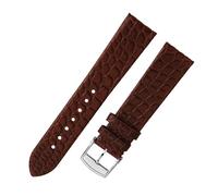 POYNMRE Ultra-thin Crocodile Leather Watch Strap 12 13 16 18 19 20mm Compatible With Longines L4 L2 La VC MIDO Cartier Grande Men Women Band(Silver white,13mm)
