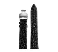 POYNMRE Ultra-thin Crocodile Leather Watch Strap 12 13 16 18 19 20mm Compatible With Longines L4 L2 La VC MIDO Cartier Grande Men Women Band(Black Yellow,20mm)