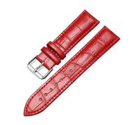POYNMRE Universal Bamboo Pattern Leather Watch Band Unisex Accessories 12mm 14mm 16mm 18mm 20mm 22mm 24mm(Red,21mm)