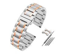 POYNMRE Universal Curved Men Watchband Compatible With Casio EFV-540 500 510 EQB-501 EFR-303 Solid Stainless Steel Strap Metal Watch Chain(C Silver RG,22mm)
