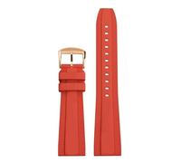 POYNMRE Universal Fluoro Rubber Strap 20mm 22mm Compatible With Breitling Super Ocean Avenger Replace Men Sport Waterproof Watch Band Bracelet(Red rose gold,20mm)