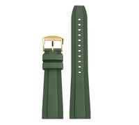 POYNMRE Universal Fluoro Rubber Strap 20mm 22mm Compatible With Breitling Super Ocean Avenger Replace Men Sport Waterproof Watch Band Bracelet(Green gold,22mm)
