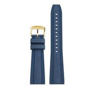 POYNMRE Universal Fluoro Rubber Strap 20mm 22mm Compatible With Breitling Super Ocean Avenger Replace Men Sport Waterproof Watch Band Bracelet(Blue gold,22mm)