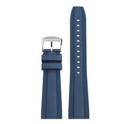 POYNMRE Universal Fluoro Rubber Strap 20mm 22mm Compatible With Breitling Super Ocean Avenger Replace Men Sport Waterproof Watch Band Bracelet(Blue silver,20mm)