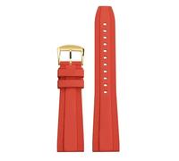 POYNMRE Universal Fluoro Rubber Strap 20mm 22mm Compatible With Breitling Super Ocean Avenger Replace Men Sport Waterproof Watch Band Bracelet(Red gold,22mm)