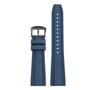 POYNMRE Universal Fluoro Rubber Strap 20mm 22mm Compatible With Breitling Super Ocean Avenger Replace Men Sport Waterproof Watch Band Bracelet(Blue black,20mm)