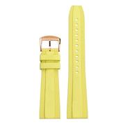 POYNMRE Universal Fluoro Rubber Strap 20mm 22mm Compatible With Breitling Super Ocean Avenger Replace Men Sport Waterproof Watch Band Bracelet(Yellow rose gold,22mm)
