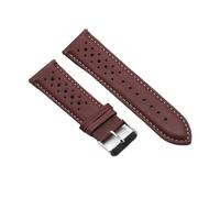 POYNMRE Vintage Handmade Watch Strap 18mm 19mm 20mm 22mm 24mm Racing Leather Gray Black Brown Blue Breathable Porous Watchbands(Wine red,18mm)