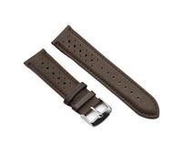 POYNMRE Vintage Handmade Watch Strap 18mm 19mm 20mm 22mm 24mm Racing Leather Gray Black Brown Blue Breathable Porous Watchbands(Coffee 2,24mm)