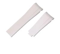 POYNMRE Watch Accessories Compatible With Rolex Rubber Watch Strap Male Ditongna Green Water Ghost Diver Green Silicone Watch Band 20mm 21mm(White no clasp,20mm)