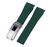 POYNMRE Watch Accessories Compatible With Rolex Rubber Watch Strap Male Ditongna Green Water Ghost Diver Green Silicone Watch Band 20mm 21mm(Green silver,20mm)