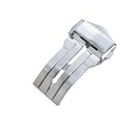 POYNMRE Watch Accessories Suitable Compatible With Series Double Press Folding Buckle Stainless Steel Pointed Glossy Version(Silver)