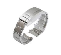 POYNMRE Watch Bracelet Compatible With Rolex SUBMARINER DAYTONA SUP GMT Men Fine-Tuning Pull Button Clasp Strap 904 Stainless Steel Band 20mm(Matte silver,20mm)