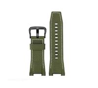 POYNMRE Watch Strap Compatible With Casio GST-S100G / S110 S130L W100G W110 210B 400G 410 Wristband 26 * 14mm Men's Leather WatchBand(Nylon Green black)