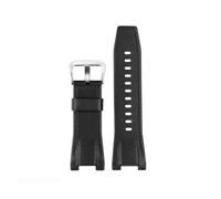 POYNMRE Watch Strap Compatible With Casio GST-S100G / S110 S130L W100G W110 210B 400G 410 Wristband 26 * 14mm Men's Leather WatchBand(Black silver clasp)
