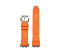 POYNMRE Watchband Compatible With Casio G-shock GMW-B5000 GM-B2100 GMB2100 GMC-B2100 MRG-B2100D Fluororubber Watch Band Link Replacement Bracelet(Orange-silver pin)