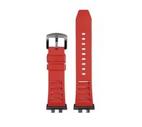 POYNMRE Watchband Compatible With Casio G-shock GMW-B5000 GM-B2100 GMB2100 GMC-B2100 MRG-B2100D Fluororubber Watch Band Link Replacement Bracelet(Red-black pin)