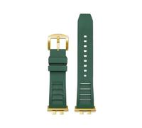 POYNMRE Watchband Compatible With Casio G-shock GMW-B5000 GM-B2100 GMB2100 GMC-B2100 MRG-B2100D Fluororubber Watch Band Link Replacement Bracelet(Green-gold pin)