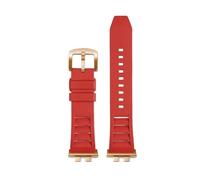 POYNMRE Watchband Compatible With Casio G-shock GMW-B5000 GM-B2100 GMB2100 GMC-B2100 MRG-B2100D Fluororubber Watch Band Link Replacement Bracelet(Red-rose gold pin)