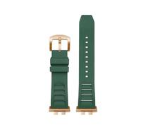 POYNMRE Watchband Compatible With Casio G-shock GMW-B5000 GM-B2100 GMB2100 GMC-B2100 MRG-B2100D Fluororubber Watch Band Link Replacement Bracelet(Green-rose gold pin)