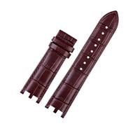 POYNMRE Watchband Compatible With Versace V-RACECHRONO Series GMT Double Concave Convex Interface Genuine Leather Watch Strap Men's 24mm(Brown no buckle)