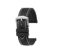 POYNMRE Waterproof Men Watch Strap Compatible With Seiko Abalone Water Ghost Omega Longines Conquest Rubber 20mm 21mm 22mm 23m Watchband(Black White sk pin,21mm)