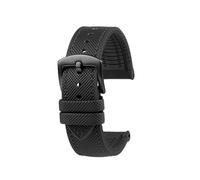 POYNMRE Waterproof Men Watch Strap Compatible With Seiko Abalone Water Ghost Omega Longines Conquest Rubber 20mm 21mm 22mm 23m Watchband(Black Black pin,23mm)