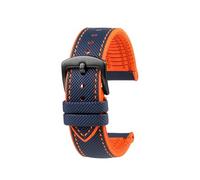 POYNMRE Waterproof Men Watch Strap Compatible With Seiko Abalone Water Ghost Omega Longines Conquest Rubber 20mm 21mm 22mm 23m Watchband(Blue Orange bk,19mm)