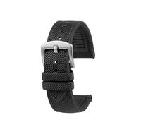 POYNMRE Waterproof Men Watch Strap Compatible With Seiko Abalone Water Ghost Omega Longines Conquest Rubber 20mm 21mm 22mm 23m Watchband(Black steel pin,24mm)
