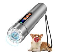 poyoelf Anti Barking Device Dog Bark Deterrent,Stop Bad Behavior-Rechargeable Ultrasonic Barking Handheld for Dogs -Professional Pet Trainer,Dog Silencer with LED Bright Flashlight (Grey)