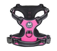 PoyPet Dog Harness Small, No Pull Vest with Front/Back Clip & Soft Handle | No Choke, Reflective, 2 Lead Rings, Adjustable, Breathable Padded, Oxford, Easy Control for Walking Training, S, Hot Pink