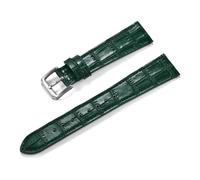 Poyuad 16-22mm Wide, Quick-Release Bamboo-Grain Leather Strap, a Classic Unisex Watch Strap with a Unique Textured Design.,Green,18mm