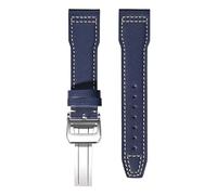 Poyuad 19cm Long, 20-22mm Wide, Men's Leather Watch Strap with a Safety Folding Clasp, Replacement Accessory.,21mm