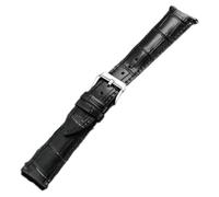 Poyuad 20cm Long, 12-24 mm Wide, Universal Quick-Release Leather Watch Strap, Handmade Leather Watch Strap with Stitching,Black,16mm
