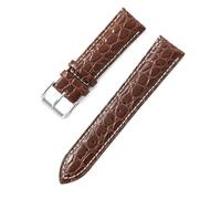 Poyuad 20cm Long, 12-24mm Wide, Crocodile-Grain Leather Watch Strap with Mounting Pins, Suitable for Dress Watches,18mm