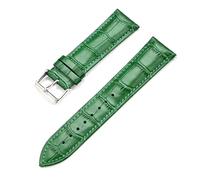 Poyuad 20cm Long, 12-26 mm Wide, Leather Watch Strap with Quick-Release Mechanism, Universal Replacement Watch Strap,Green,19mm