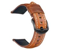 Poyuad 20cm Long, 18-26mm Wide, Quick-Release Leather Strap with a Vintage Waxed Leather Construction and a Bronze Finish.,20mm