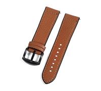 Poyuad 20cm Long, 20-22mm Wide, Rubber and Leather Hybrid Strap, Universal Quick-Release Design, Unisex Sweat-Resistant Strap,20mm