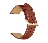 Poyuad 20cm Long, Leather Strap, 14-22mm Wide, Unisex, Soft Cowhide Smartwatch Strap, Versatile and Classic Design,Yellow Brown,16mm