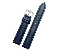 Poyuad 20cm Long, Leather Strap, Blue, 14-23mm Wide, Men's Universal Strap, a Vibrant and Stylish Accessory,16mm
