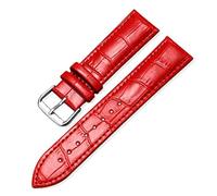 Poyuad 20cm Long, Universal Replacement Leather Strap, 12-24mm Wide, Bamboo Pattern Design, Suitable for Everyday Wear,Red,14mm