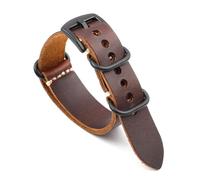 Poyuad 20mm 22mm 24mm, 29cm Long, Unisex Leather Strap, Retro Style, Coffee Brown Leather Strap, Replaceable Universal Accessory,20mm