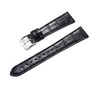 Poyuad Classic Leather Strap, 18-22mm Wide, with Quick-Release Function, Vintage Style, Easy To Change, Black,19mm