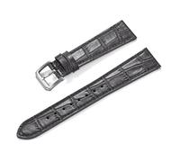 Poyuad Classic Leather Strap, 18-22mm Wide, with Quick-Release Function, Vintage Style, Easy To Change, Grey,21mm