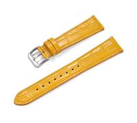 Poyuad Classic Leather Strap, 18-22mm Wide, with Quick-Release Function, Vintage Style, Easy To Change, Yellow,20mm