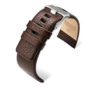 Poyuad Length 20cm, Width 20-32 mm, Men's Leather Watch Strap, Universal Leather Watch Strap, Replacement Accessory.,Brown,27mm