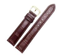 Poyuad Men's Leather Strap, 12-22mm Wide, Alligator Pattern Strap, Stylish Textured Design, Exquisite Appearance,Brown,19mm