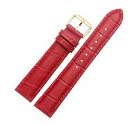 Poyuad Men's Leather Strap, 12-22mm Wide, Alligator Pattern Strap, Stylish Textured Design, Exquisite Appearance,Red,19mm