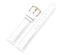 Poyuad Men's Leather Strap, 12-22mm Wide, Alligator Pattern Strap, Stylish Textured Design, Exquisite Appearance,White,19mm